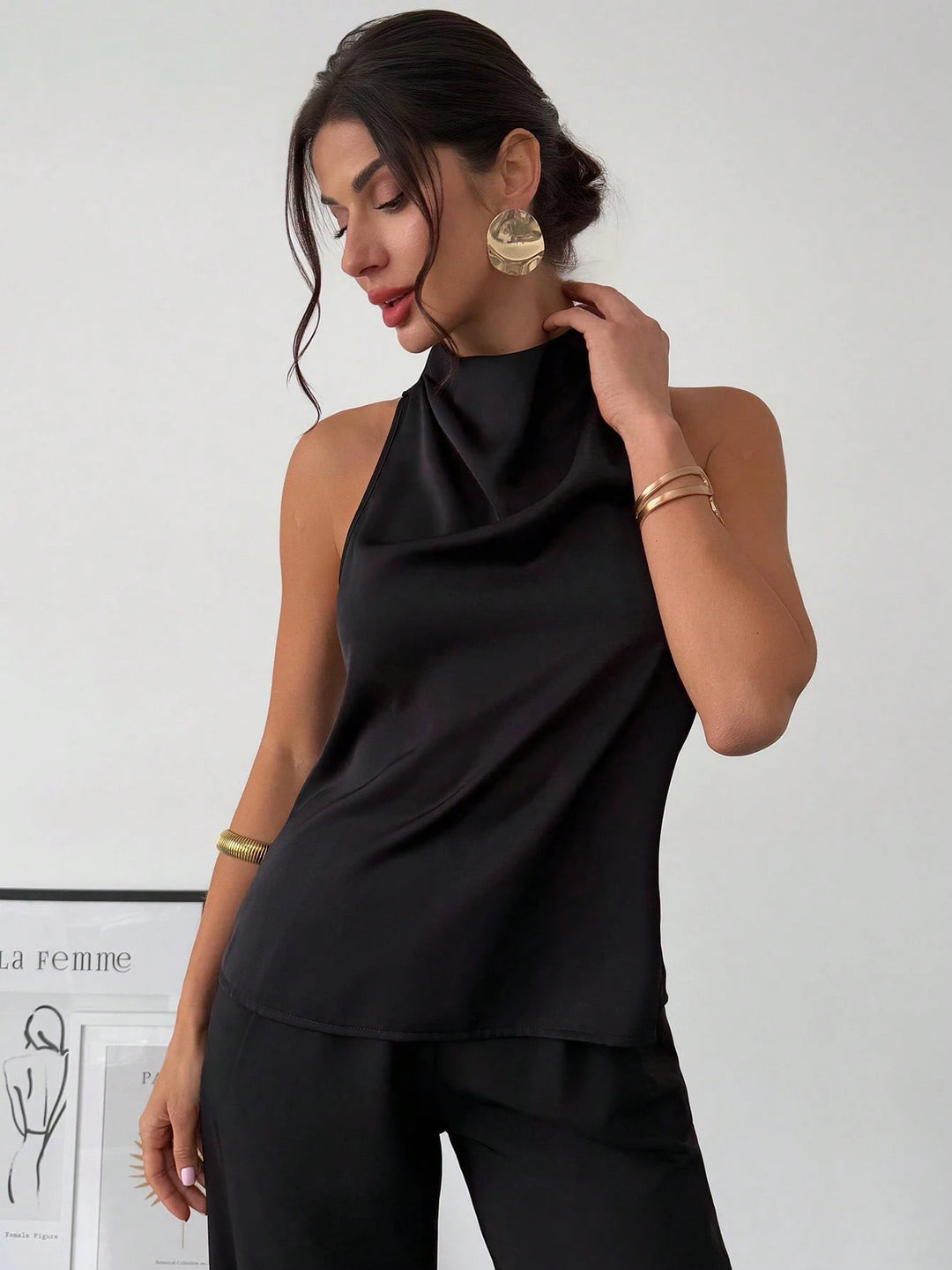 Top SHEIN, negru