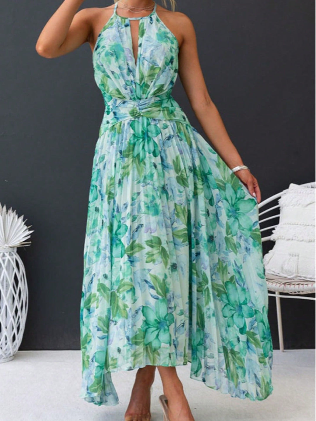 Rochie maxi SHEIN, verde