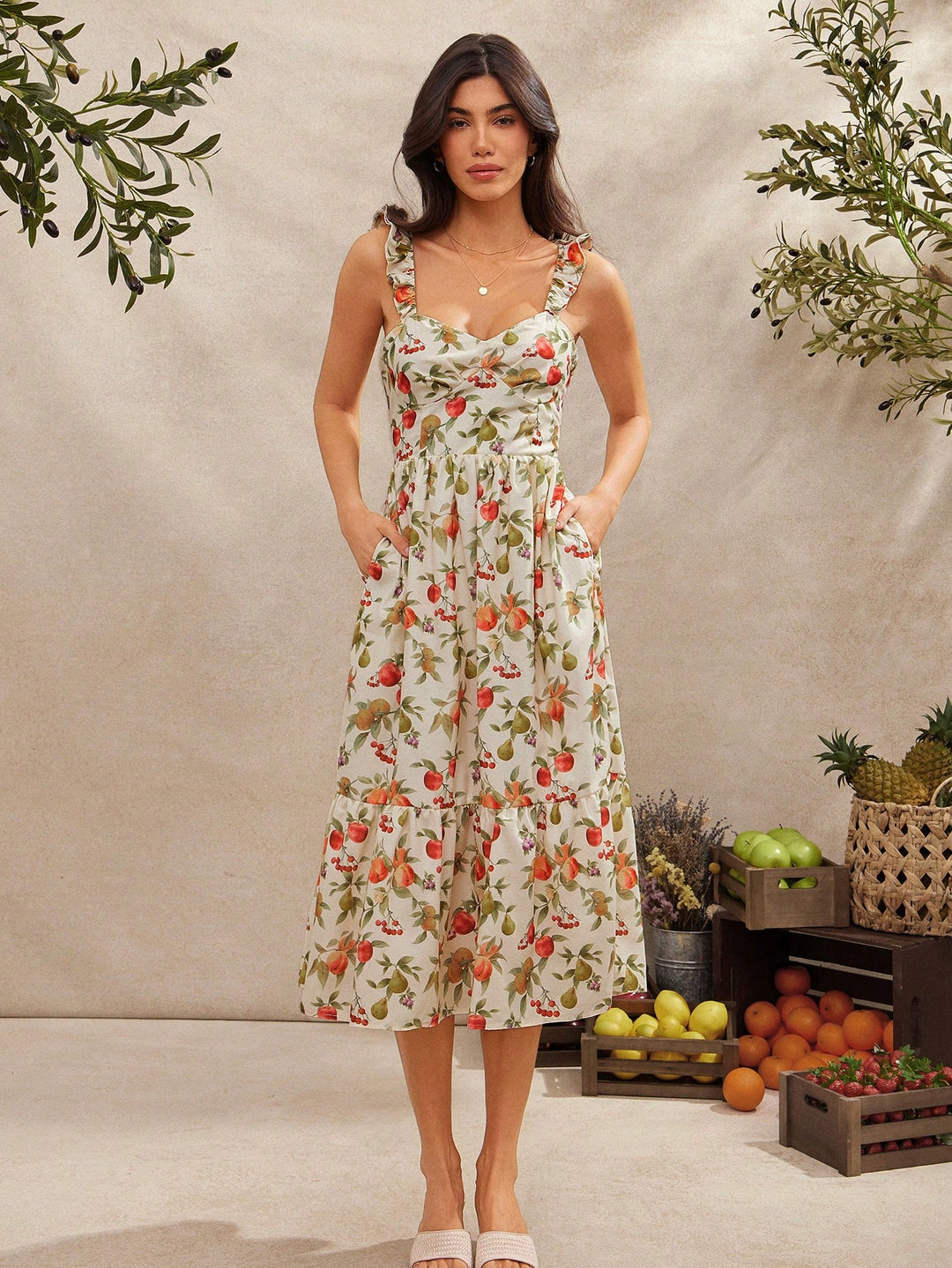 Rochie midi SHEIN, bej