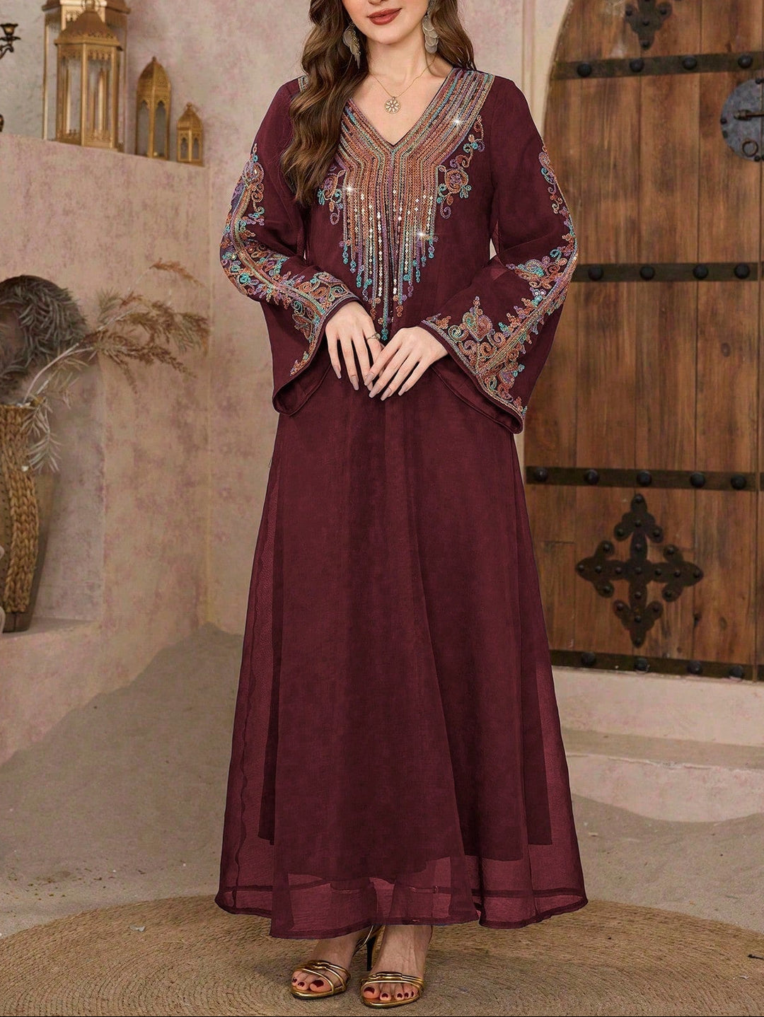 Rochie maxi Shein, vișiniu