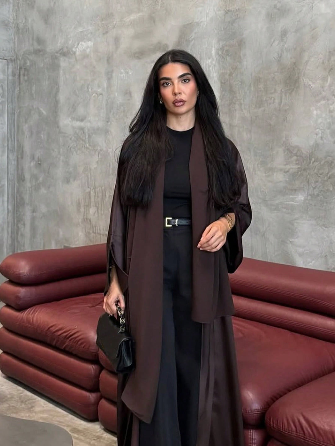 Set caftan și jalabiya SHEIN, maro