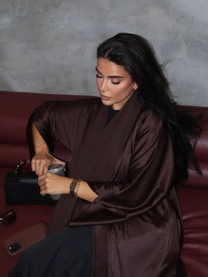 Set caftan și jalabiya SHEIN, maro