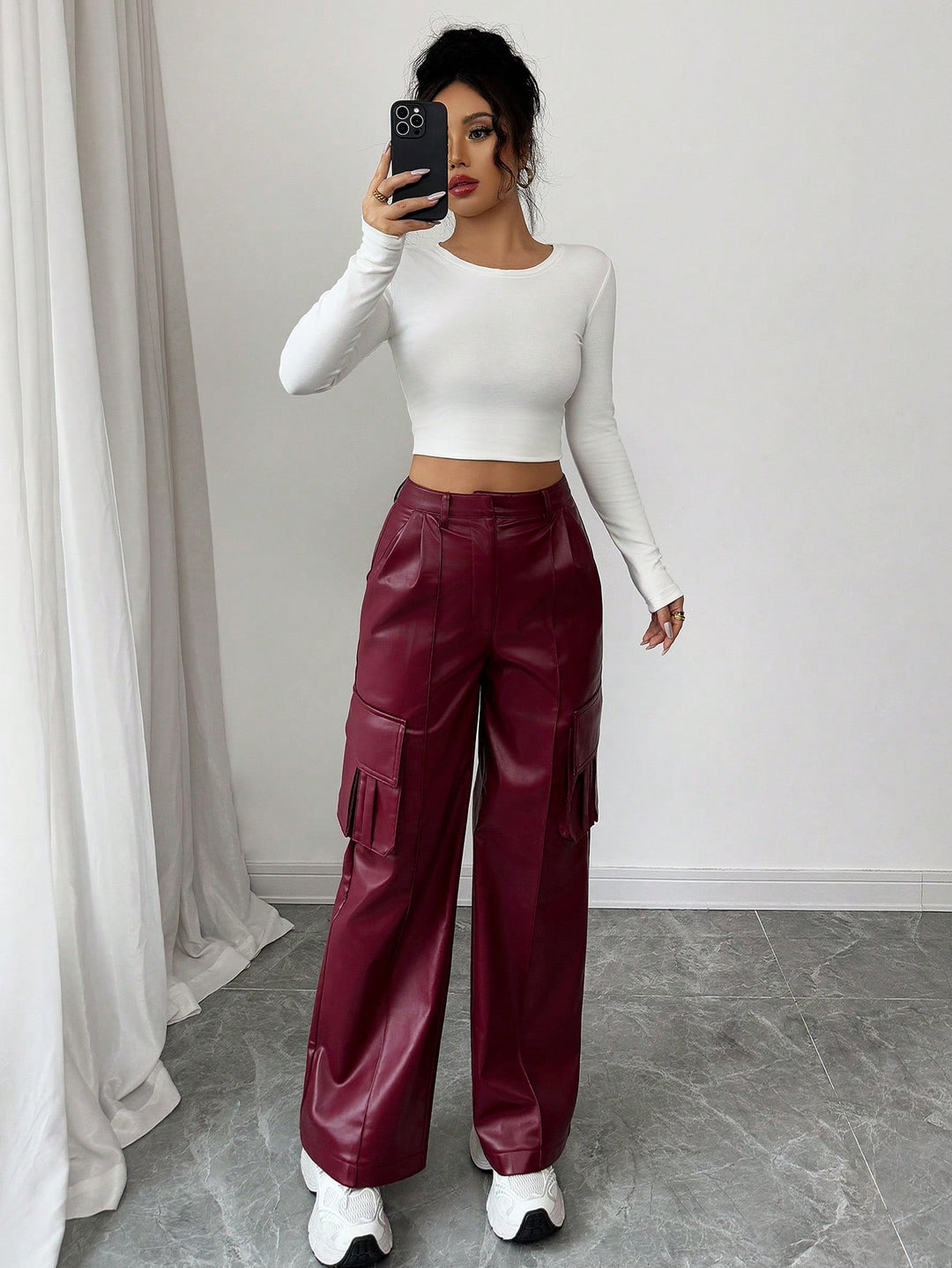 Pantaloni SHEIN, vișiniu