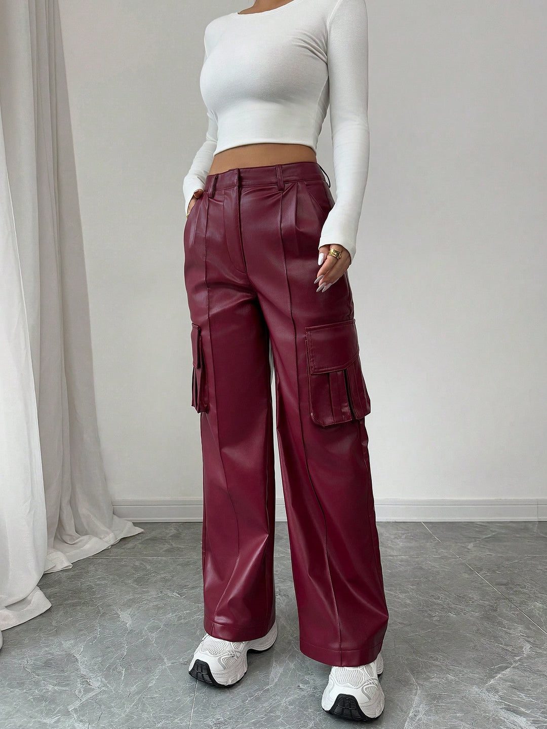 Pantaloni SHEIN, vișiniu