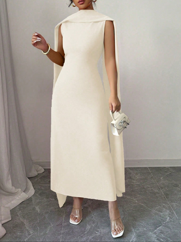 Set rochie și eșarfă SHEIN, crem