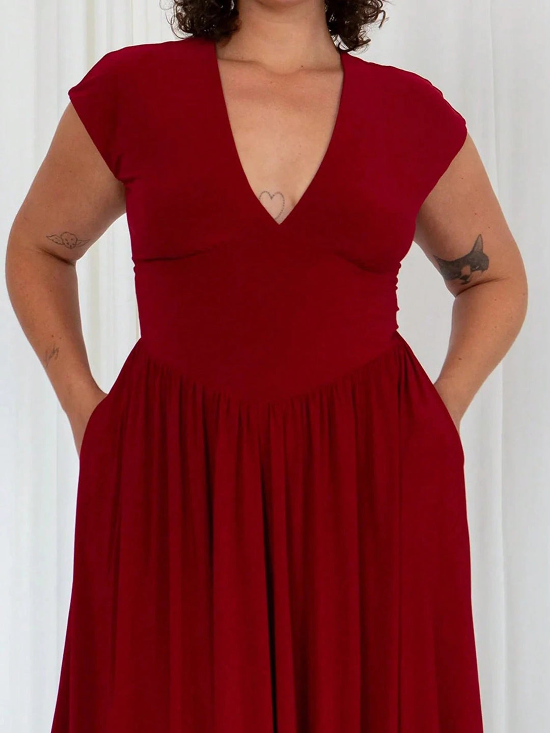 Rochie midi SHEIN, roșu
