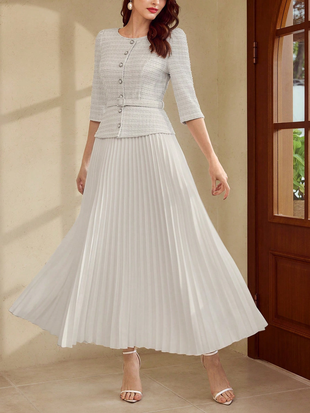 Rochie maxi SHEIN, alb