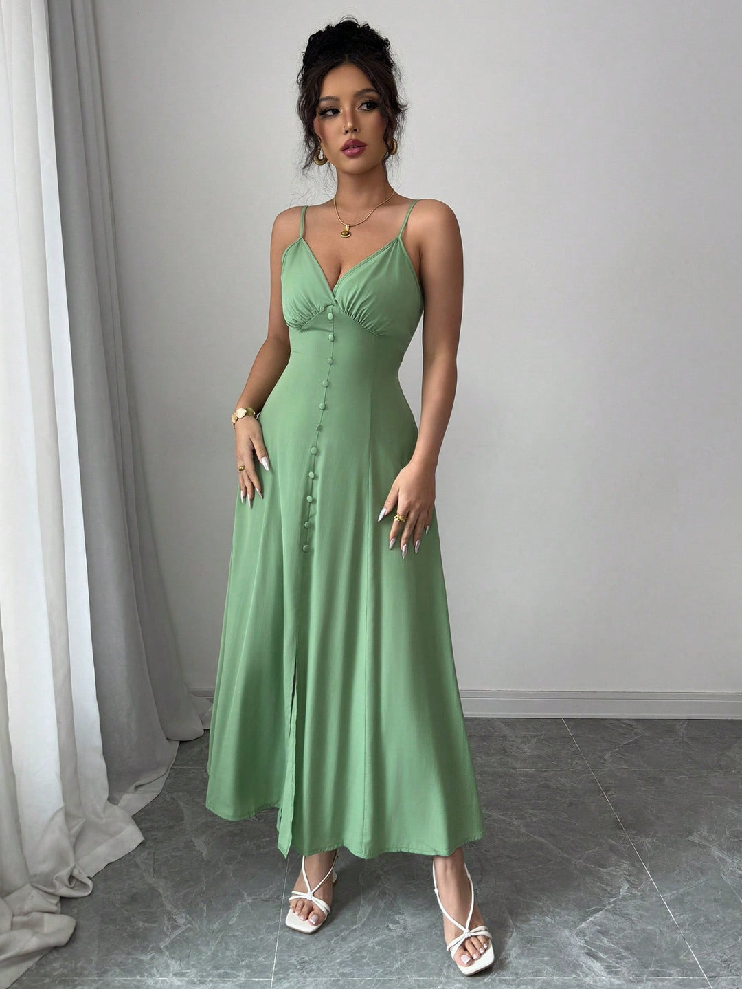 Rochie midi SHEIN, verde