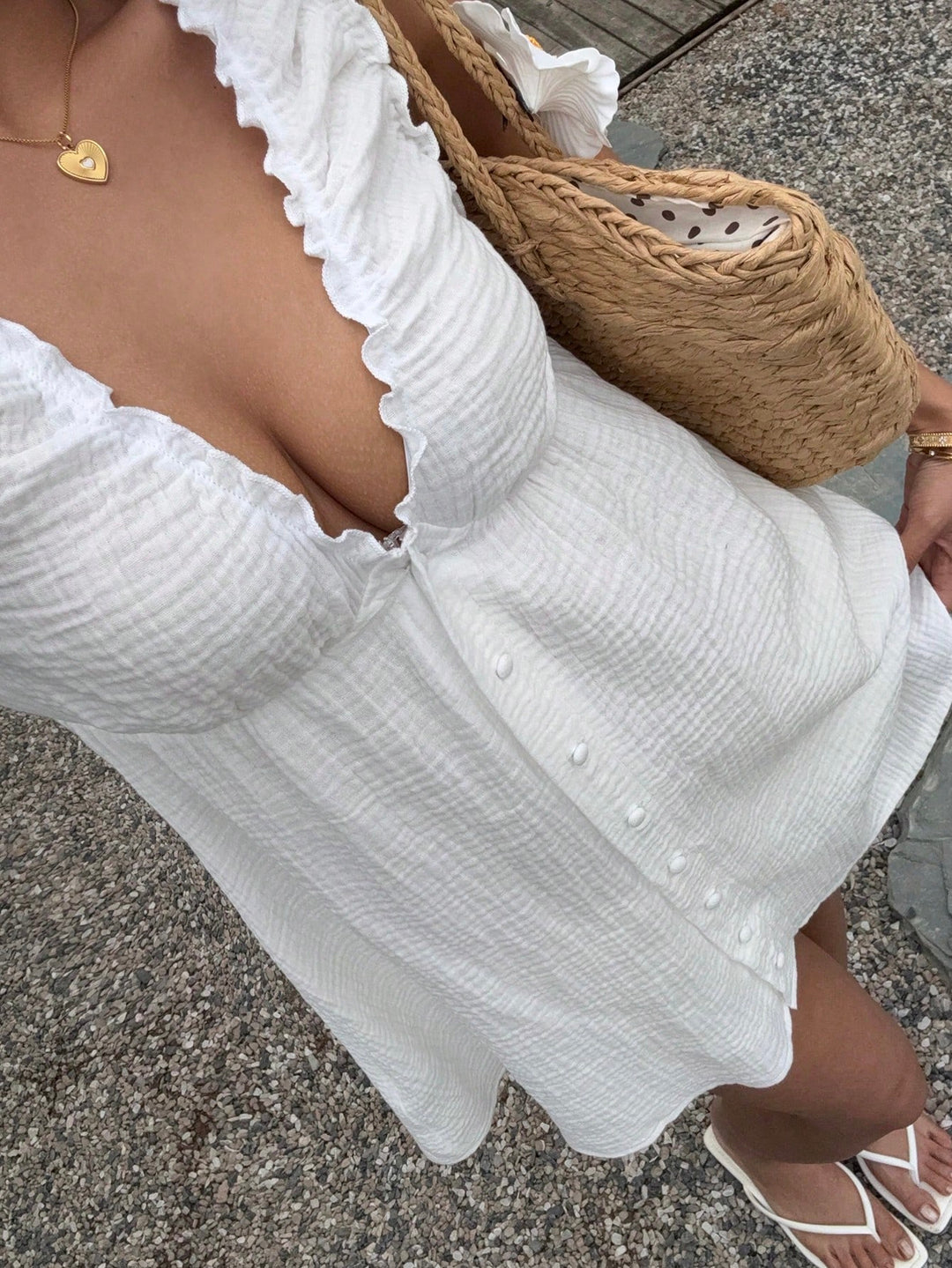 Rochie mini SHEIN, alb