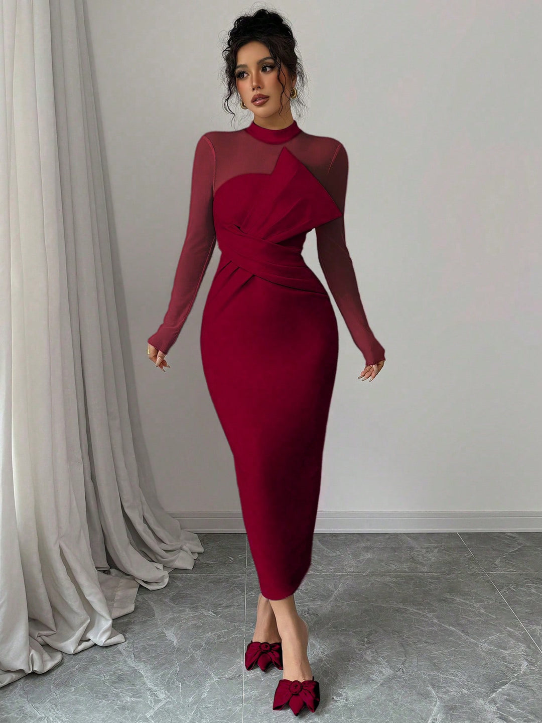 Rochie maxi SHEIN, vișiniu
