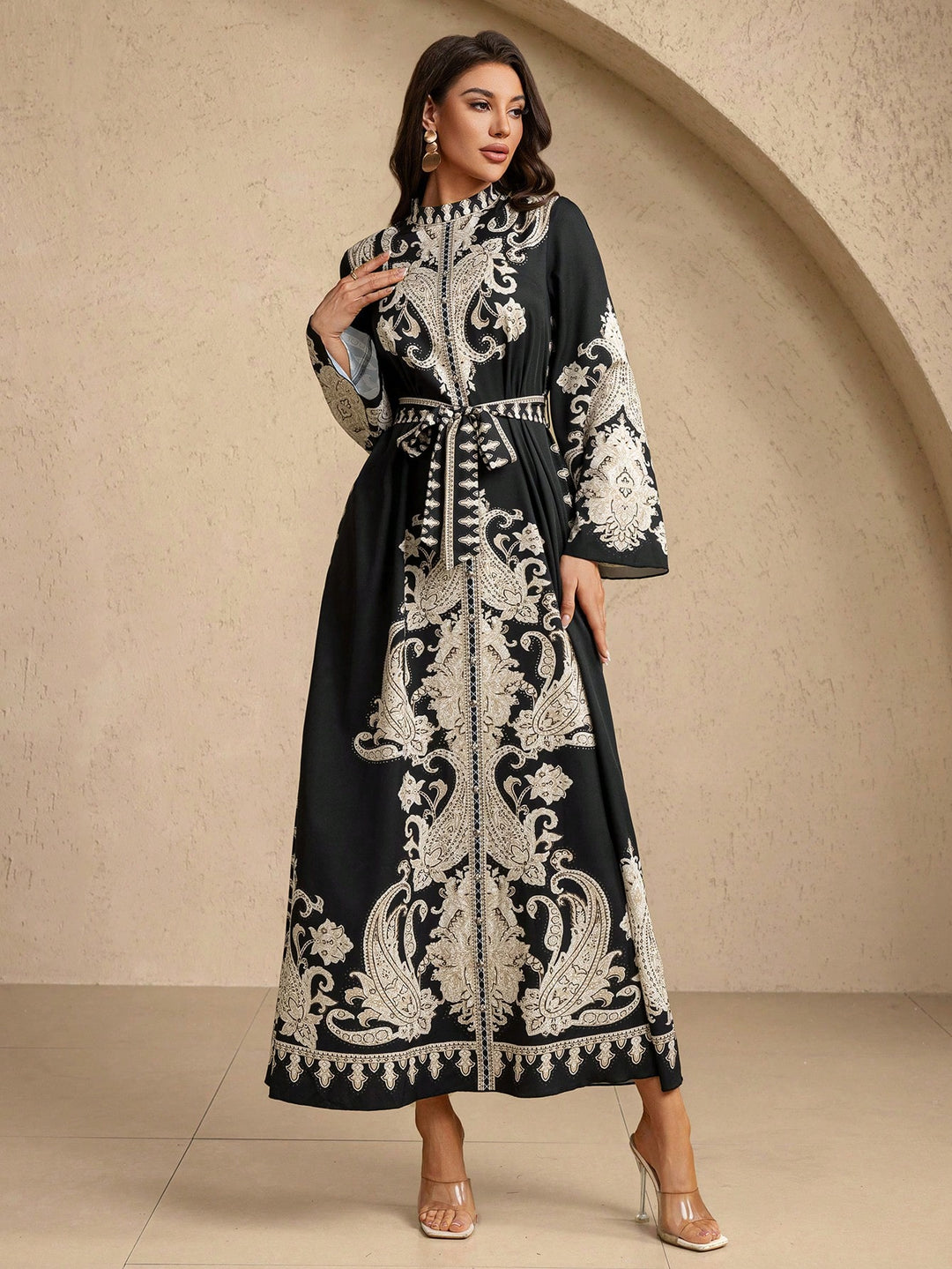 Set caftan și jalabiya SHEIN, negru