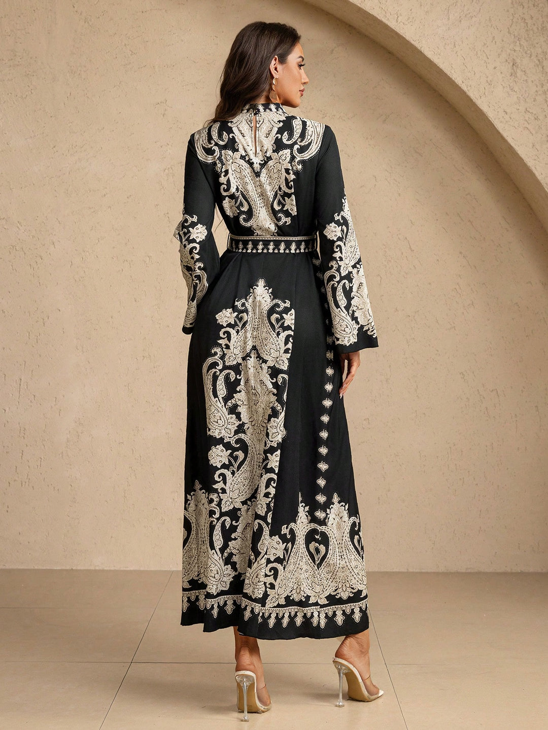 Set caftan și jalabiya SHEIN, negru