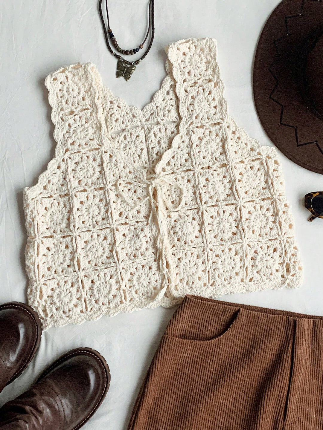 Shein top, krémszínű