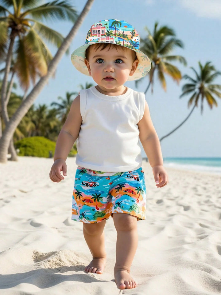 Set short și pălărie SHEIN, mix culori