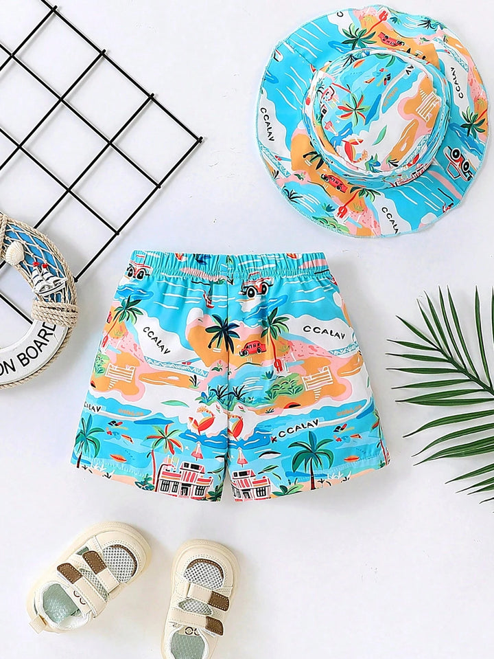 Set short și pălărie SHEIN, mix culori