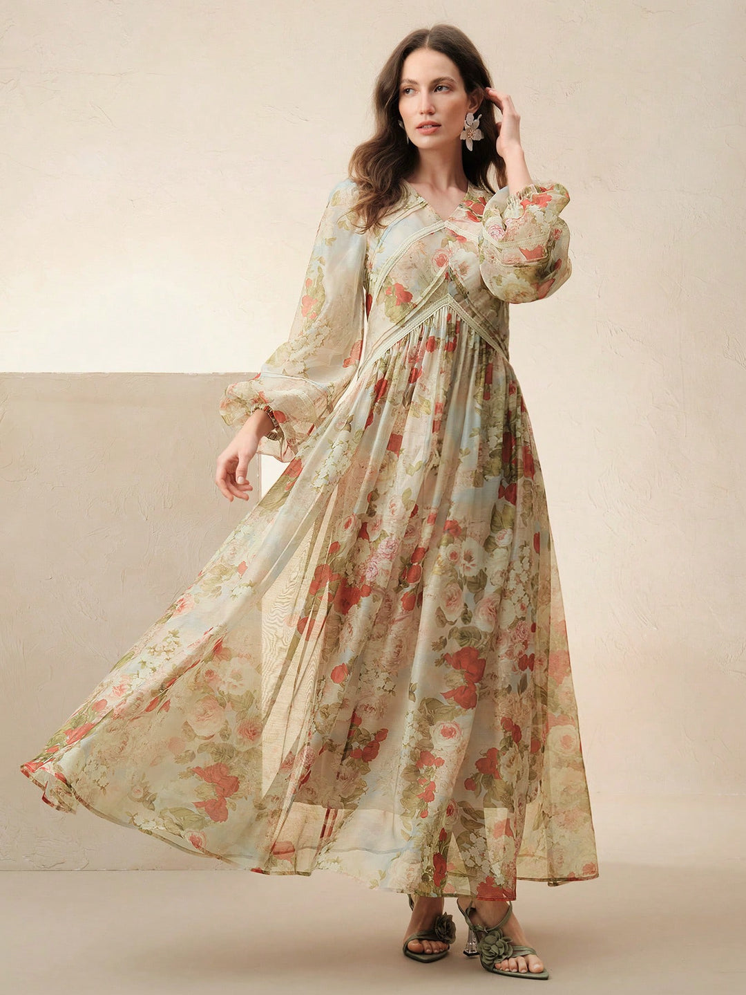 Rochie maxi SHEIN, bej