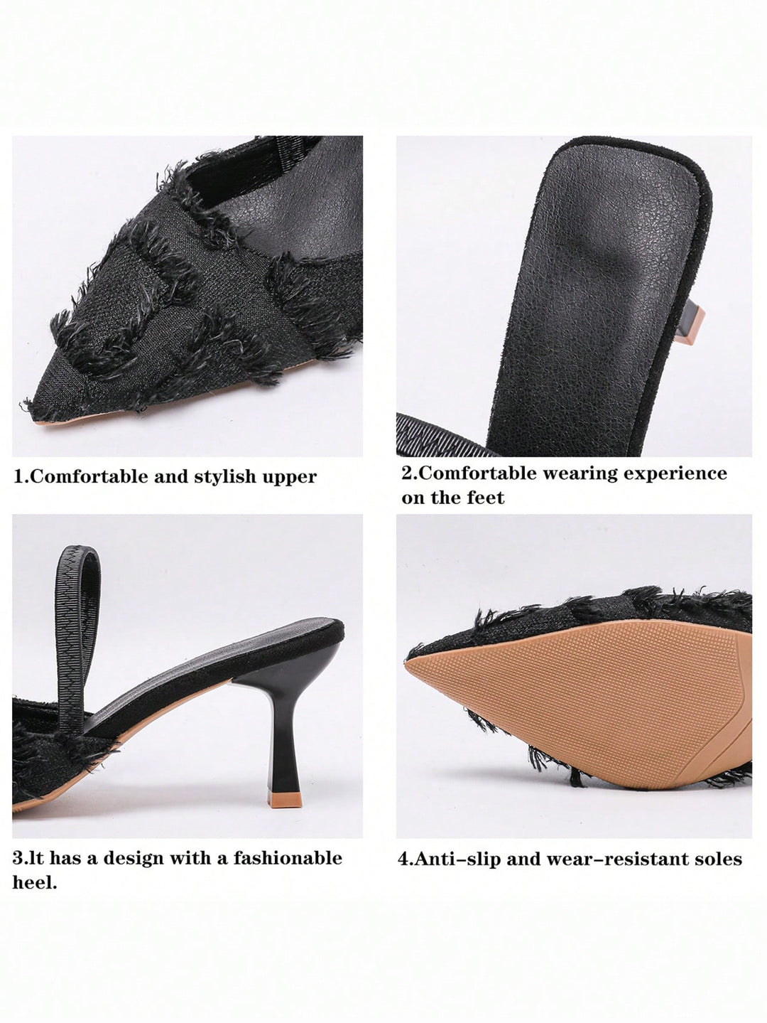 Pantofi cu toc SHEIN, negru
