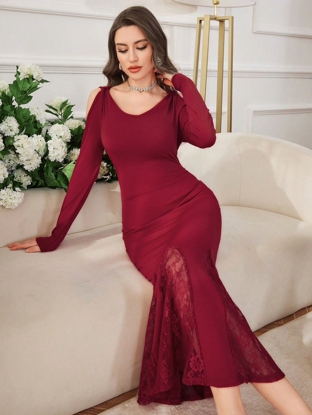 Rochie maxi SHEIN, roșu