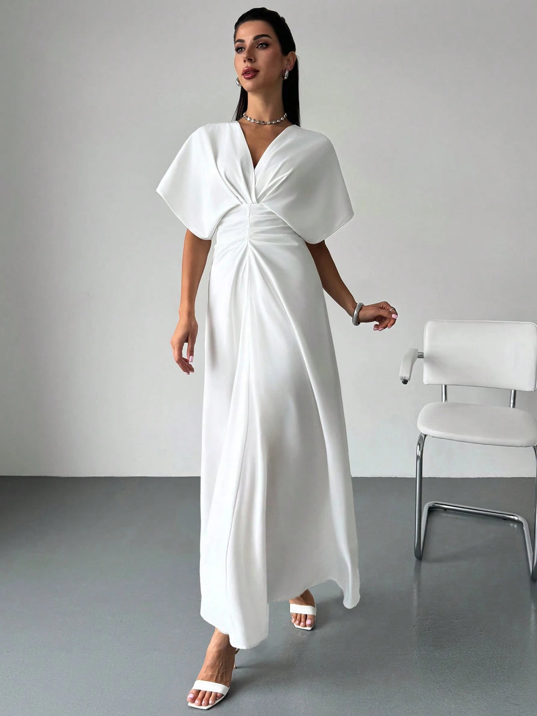 Rochie maxi SHEIN, alb