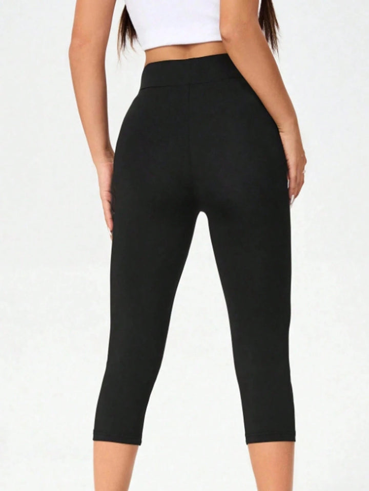 SHEIN 3/4 leggings, fekete