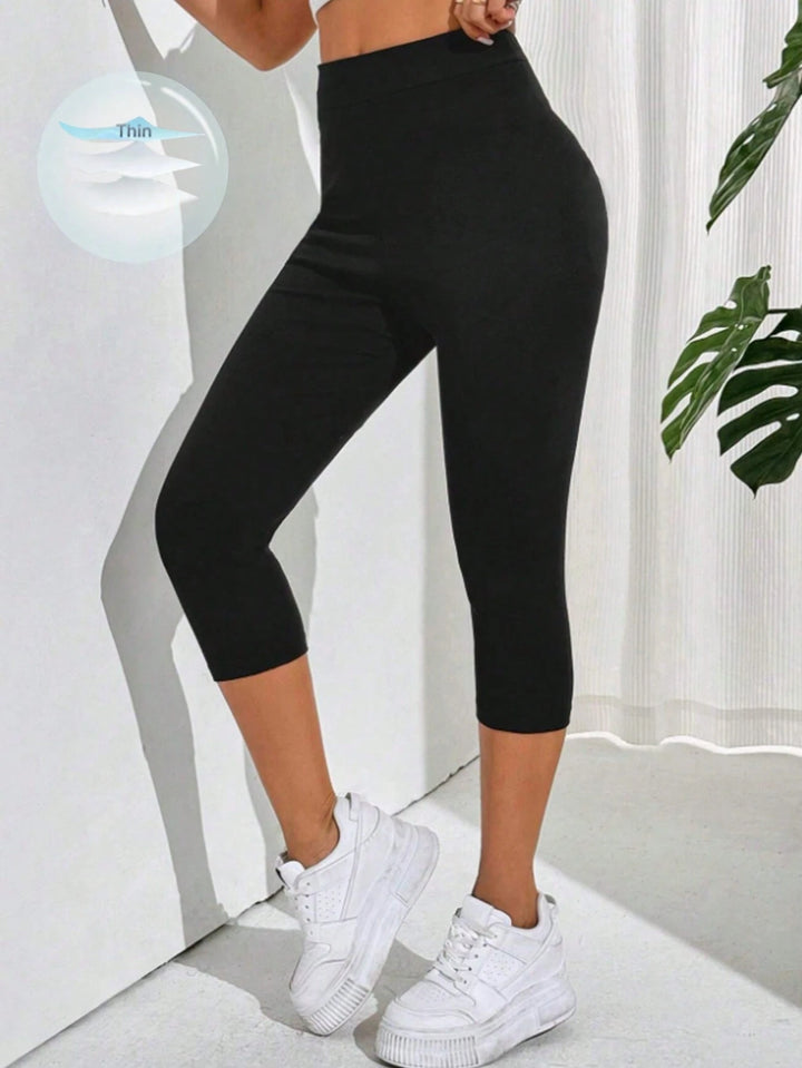 SHEIN 3/4 leggings, fekete