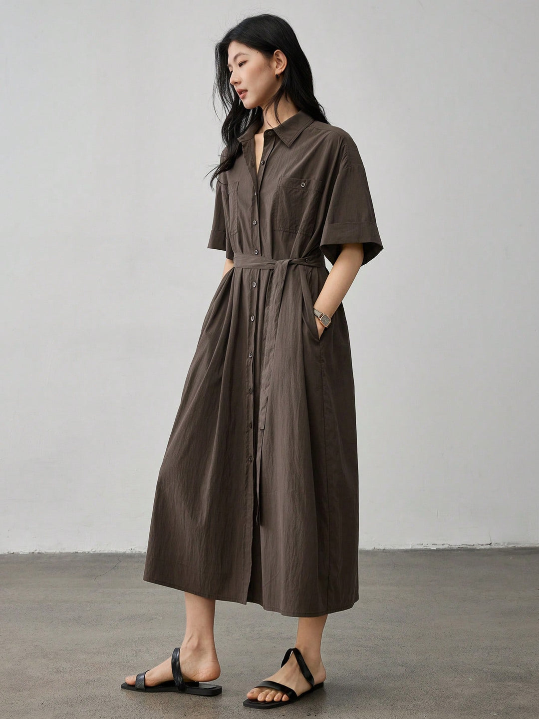 Rochie midi SHEIN, maro