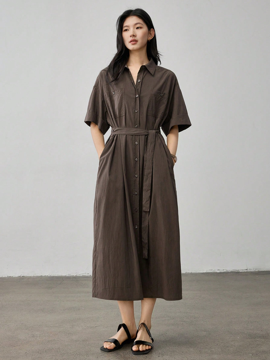 Rochie midi SHEIN, maro