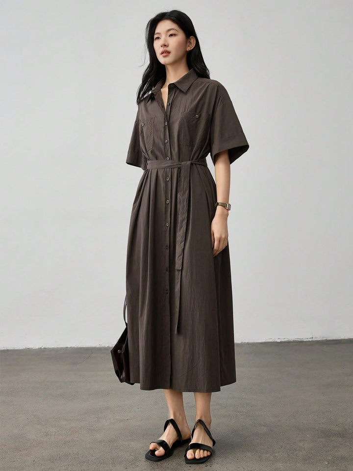 Rochie midi SHEIN, maro