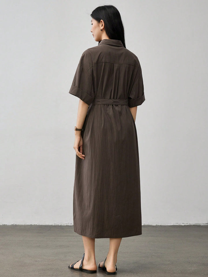 Rochie midi SHEIN, maro