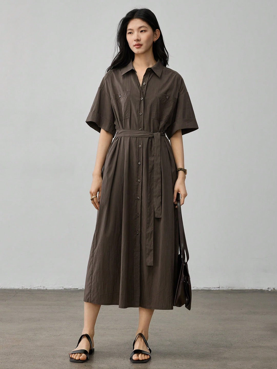 Rochie midi SHEIN, maro