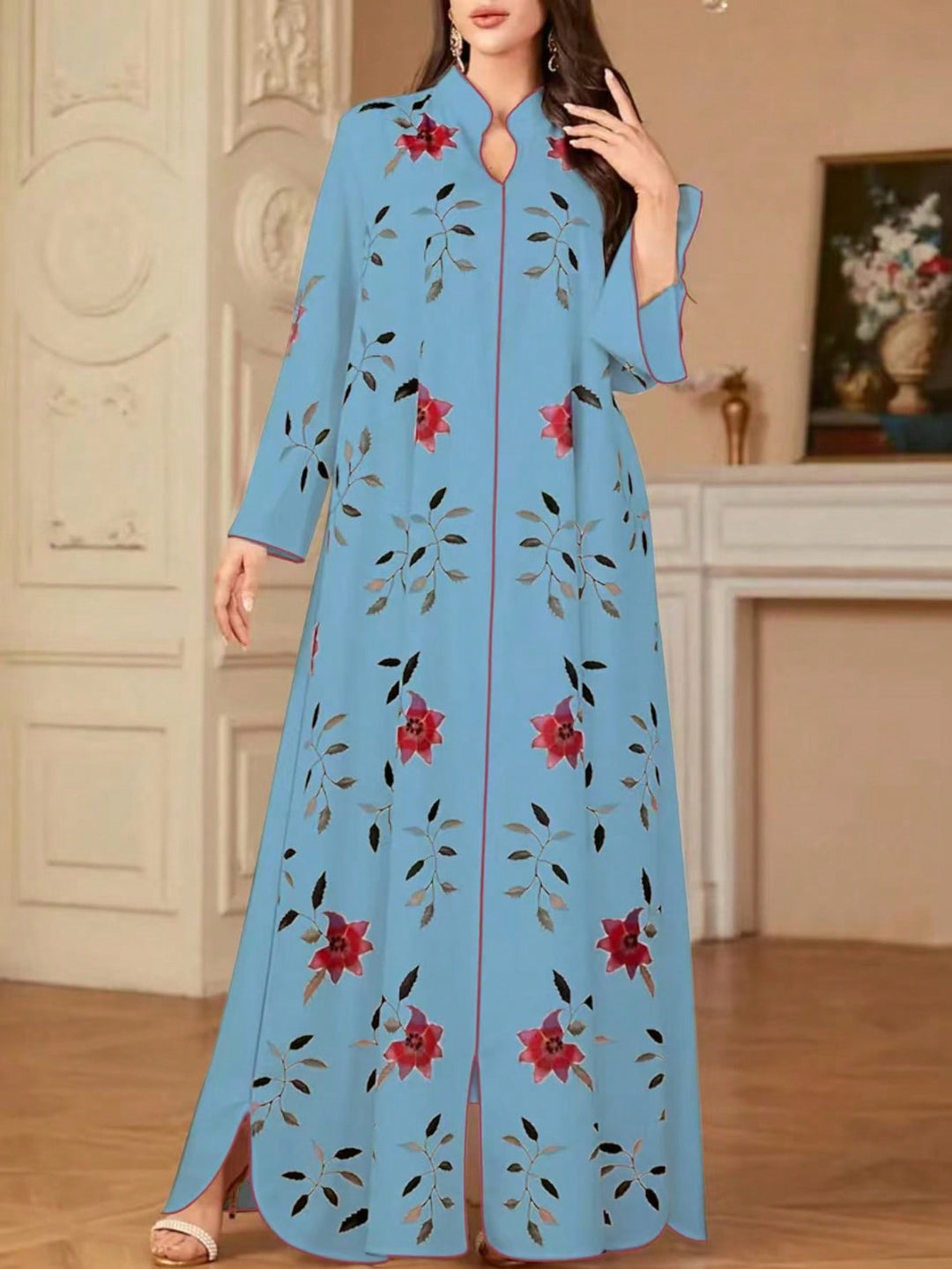 Set caftan și jalabiya SHEIN, albastru
