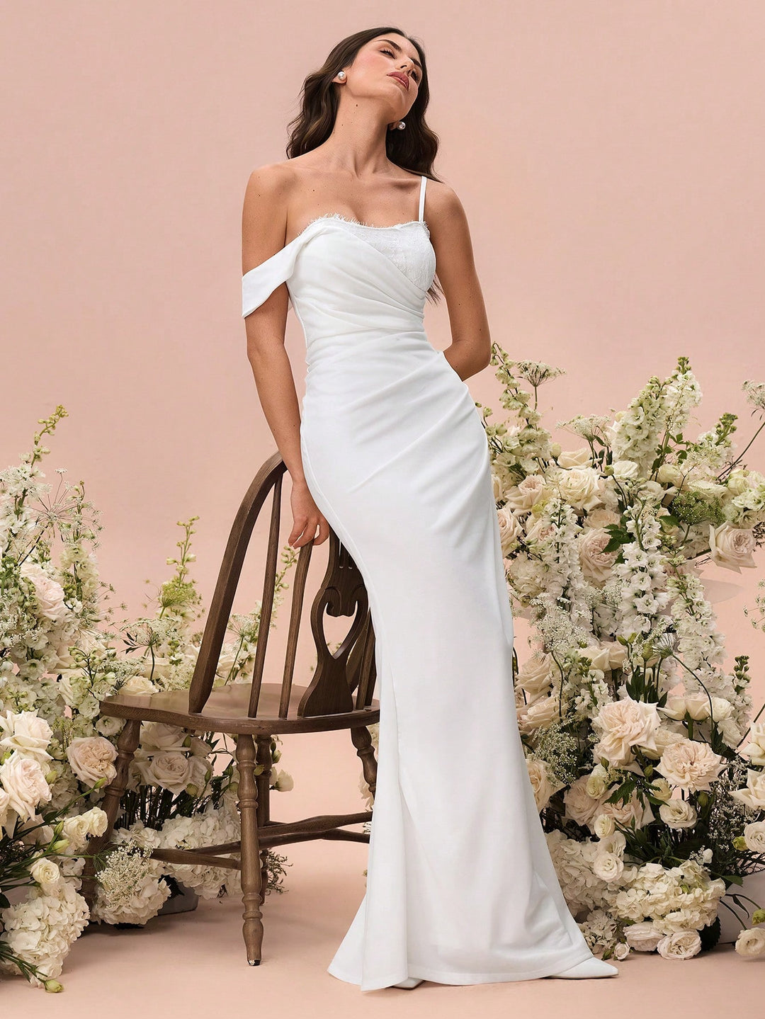 Rochie maxi SHEIN, alb