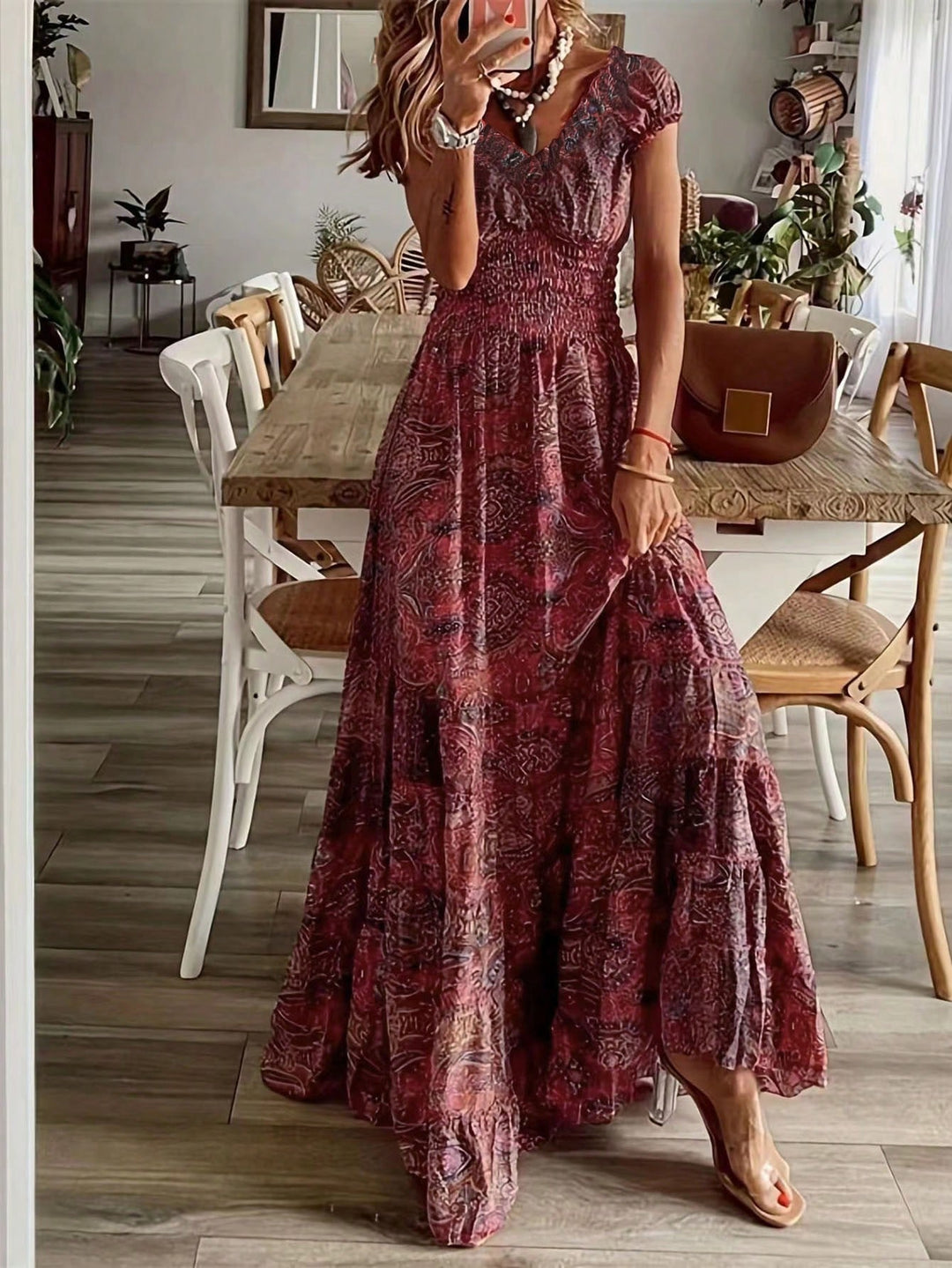 Rochie maxi SHEIN, vișiniu