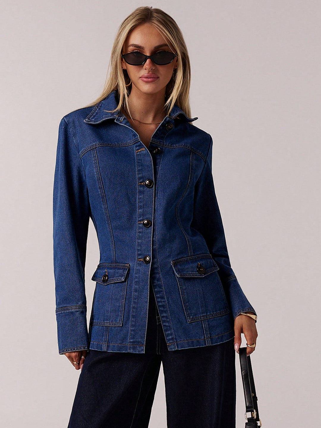 Jachetă denim SHEIN, albastru