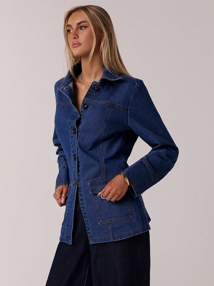 Jachetă denim SHEIN, albastru