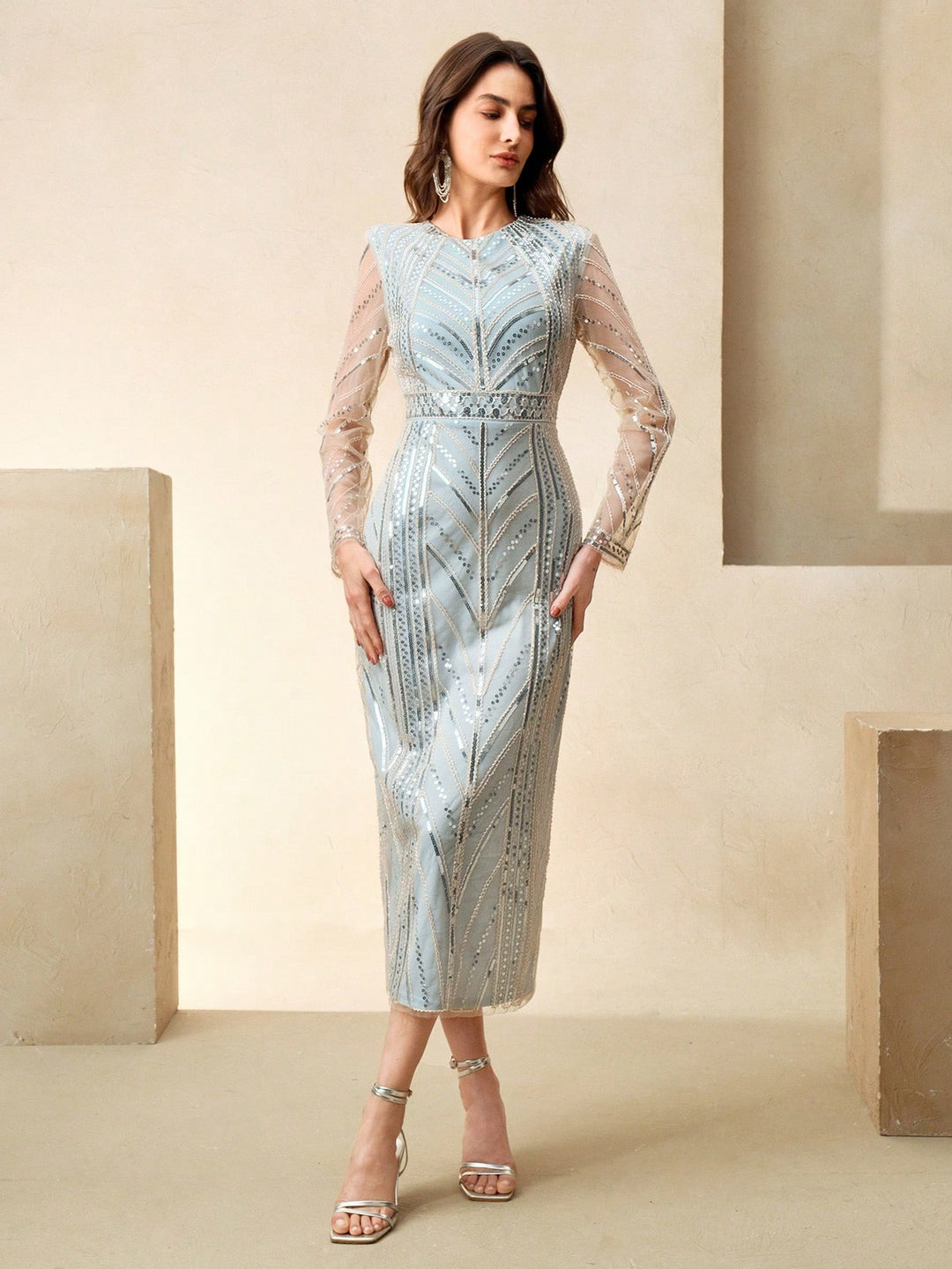 Rochie maxi SHEIN, albastru