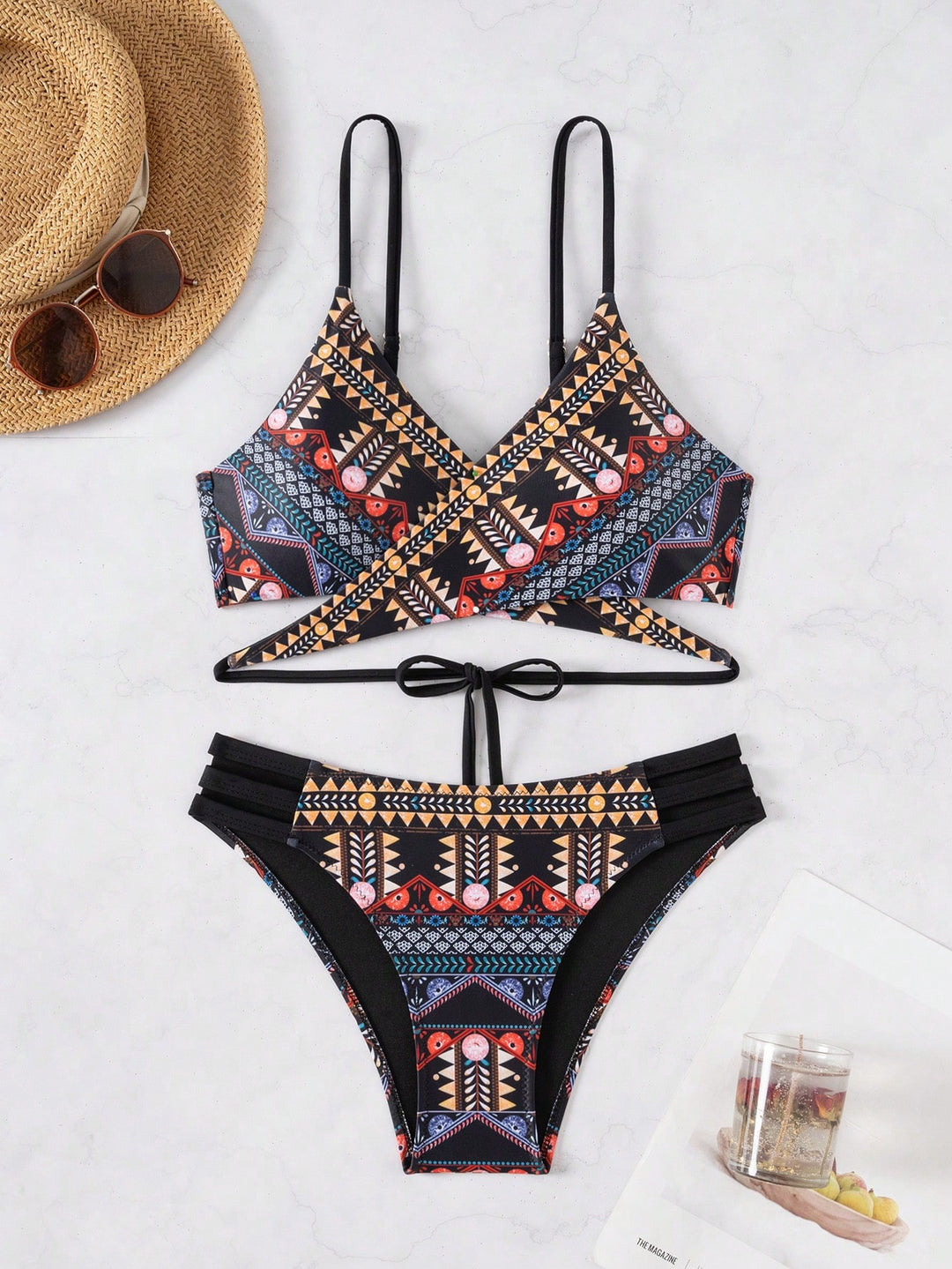 Costum de baie SHEIN, mix culori