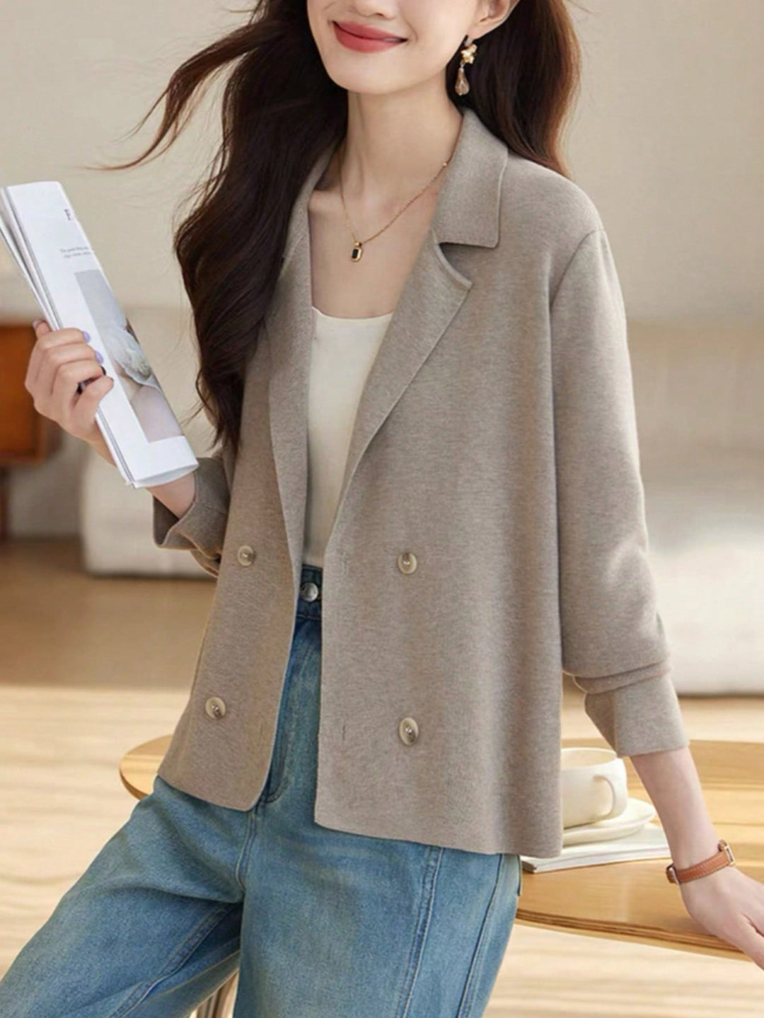 Cardigan SHEIN, kaki
