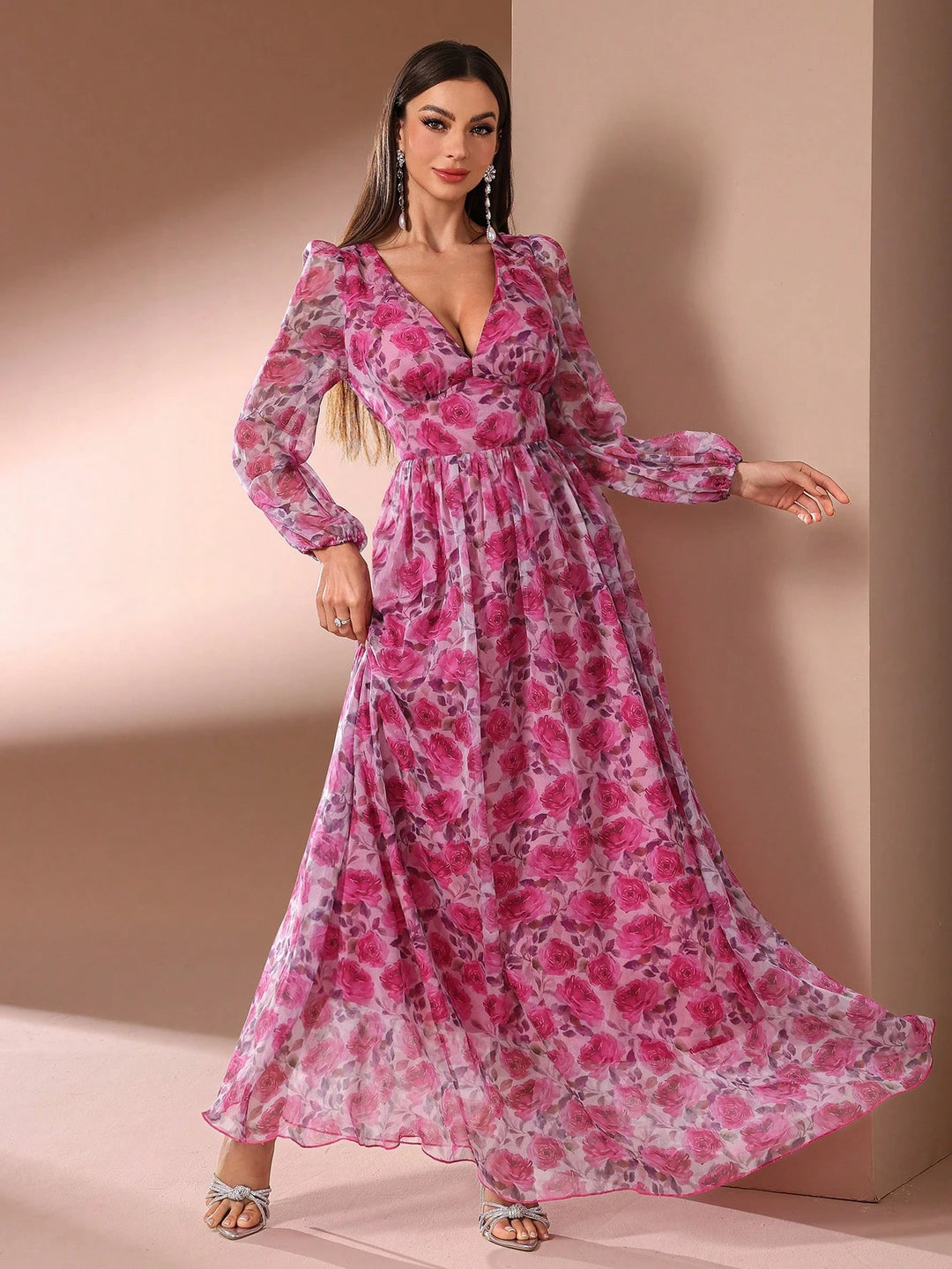 Rochie maxi SHEIN, mix culori