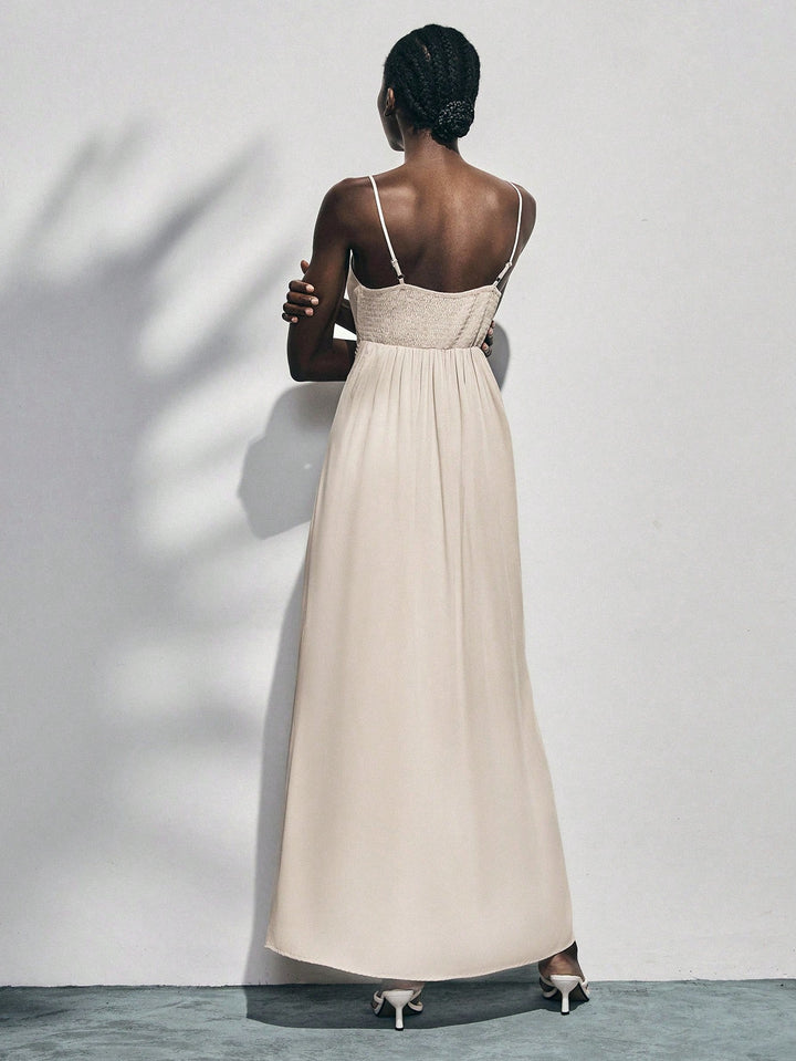 Rochie maxi SHEIN, bej