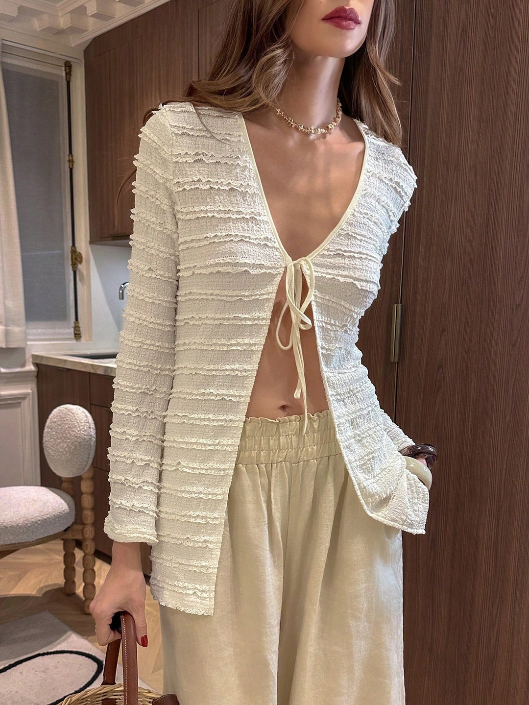 cardigan SHEIN, crem