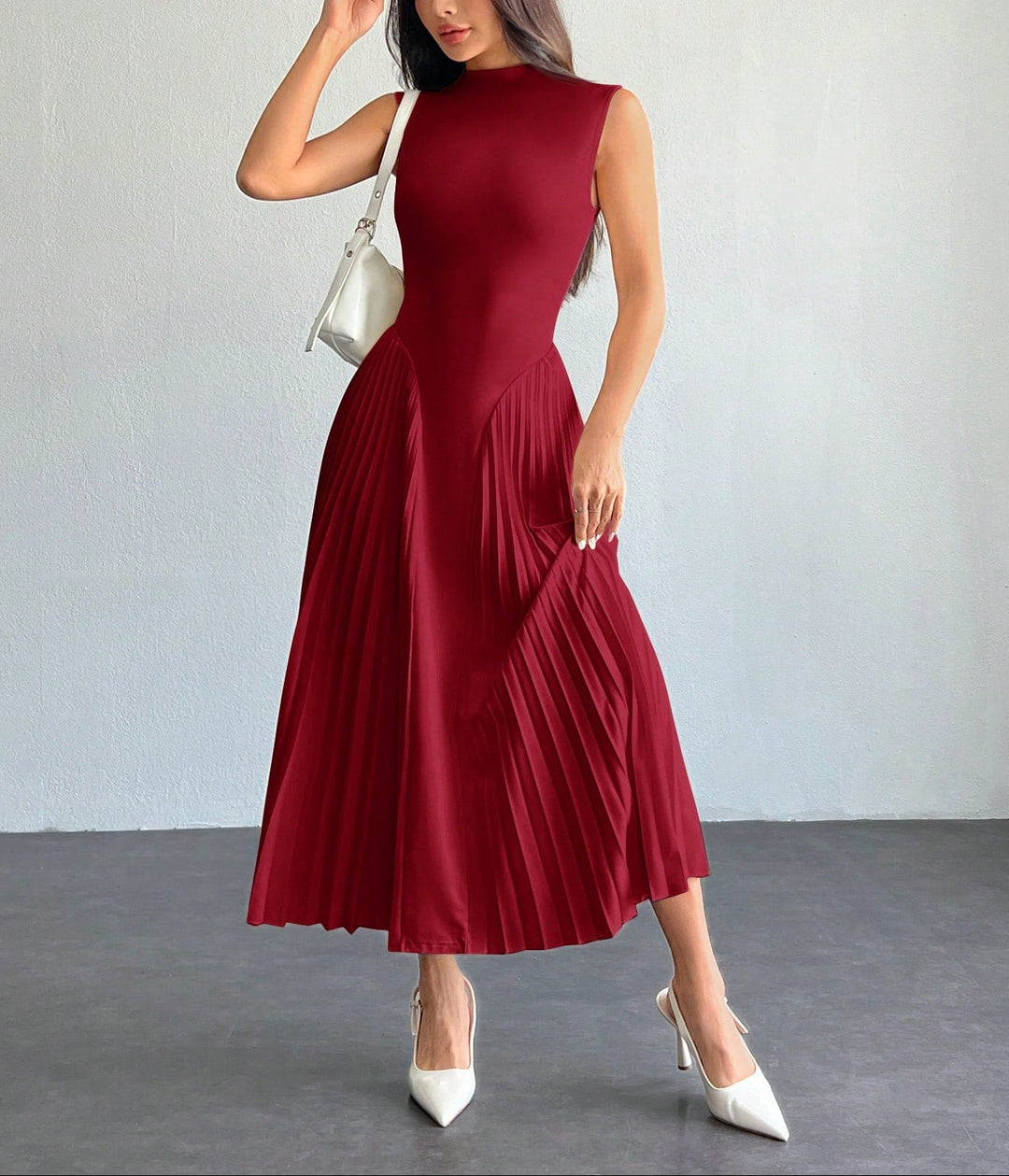 Shein maxi ruha, burgundi