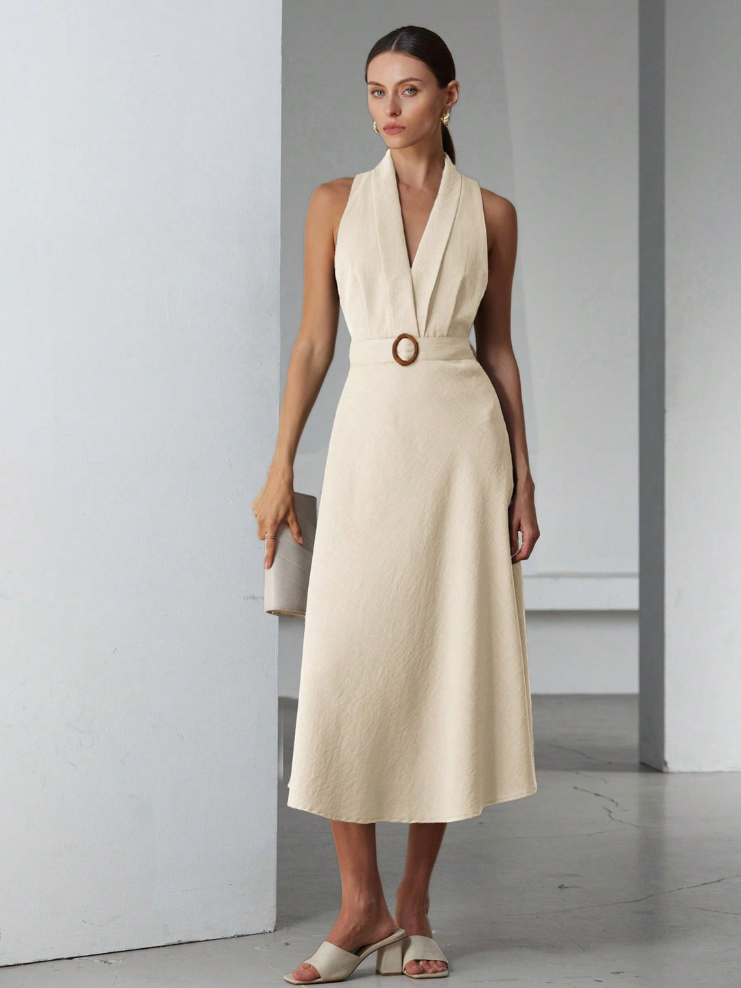 Rochie midi SHEIN, bej