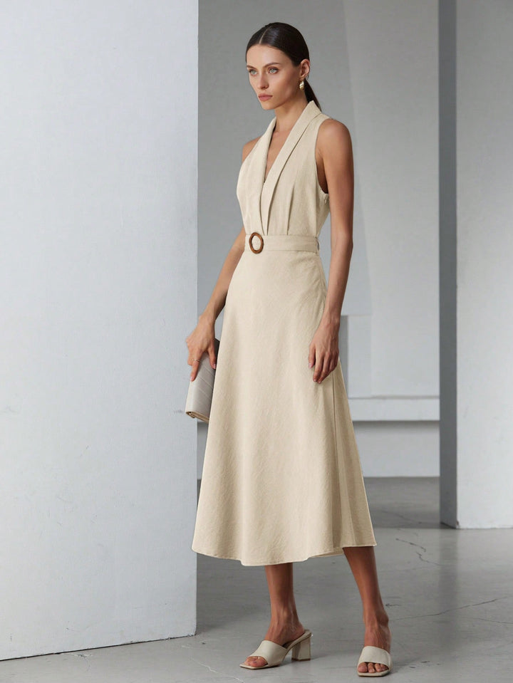 Rochie midi SHEIN, bej