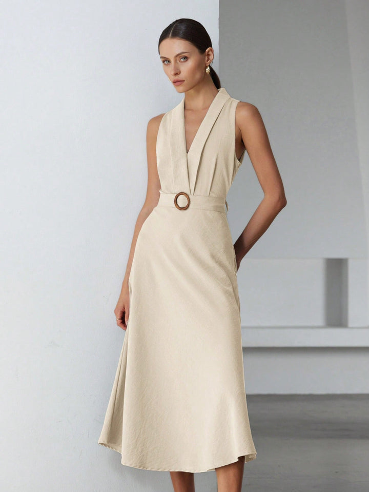 Rochie midi SHEIN, bej