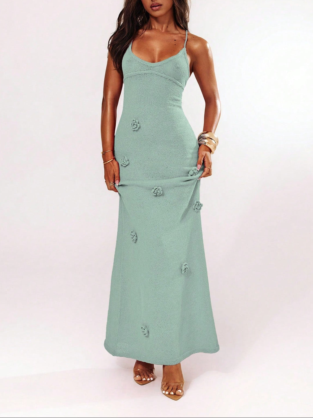 Rochie maxi SHEIN, verde