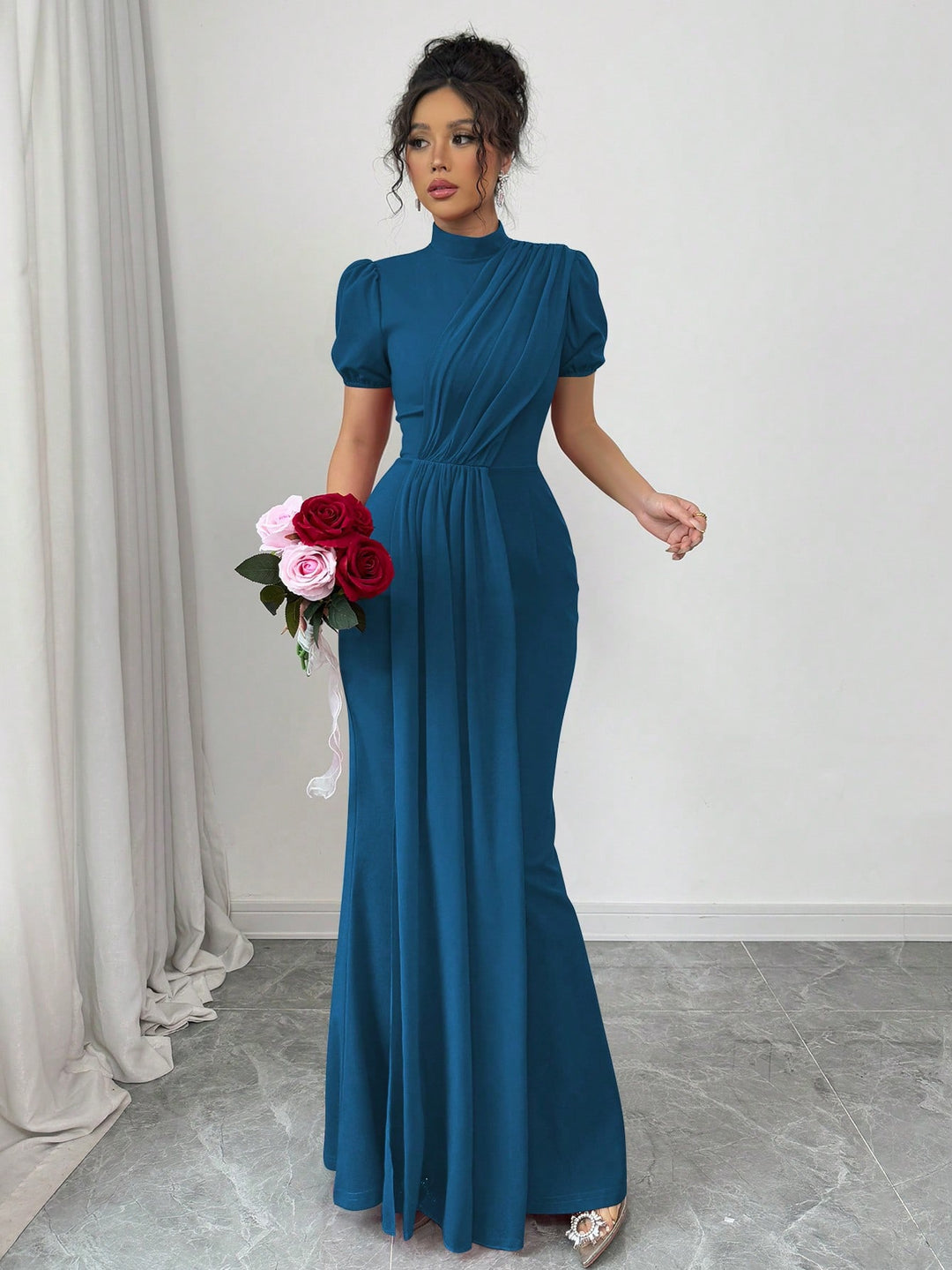 Rochie maxi SHEIN, turcoaz