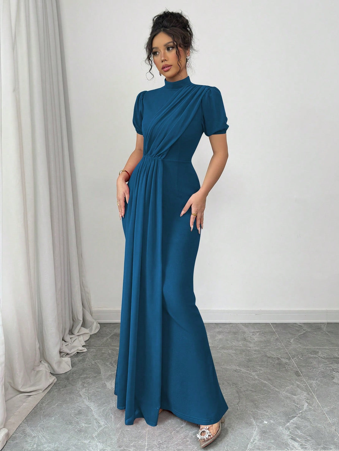 Rochie maxi SHEIN, turcoaz