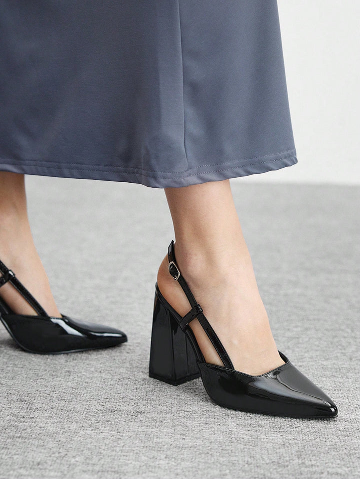 Pantofi cu toc SHEIN, negru