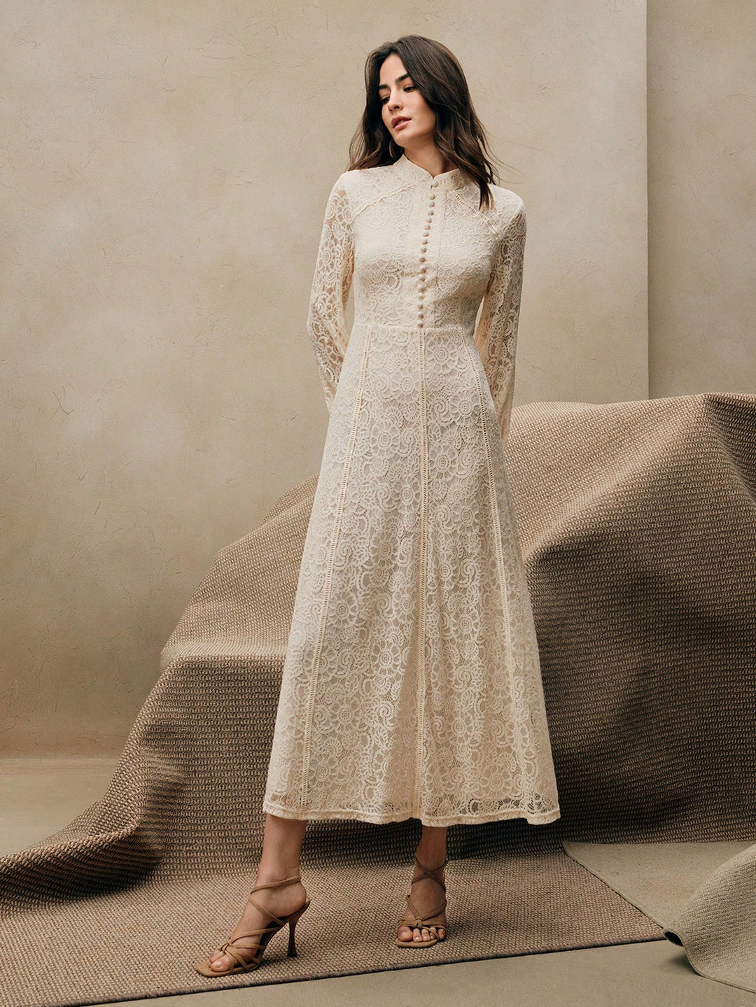 Rochie maxi SHEIN, bej
